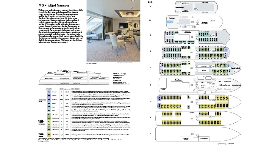 Deckplan 2025 MS Fridjof Nansen